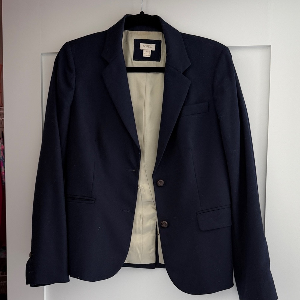 J. Crew Navy Blazer with Cream Interior